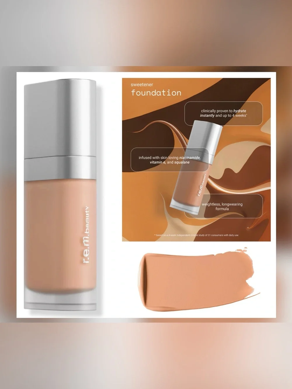 r.e.m. beauty sweetener foundation (medium 5 N) 30 ml / 1 fl oz NIB